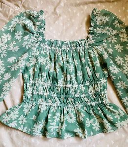 Floral Puff Sleeve Top