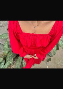 Red Tiered Midi Dress