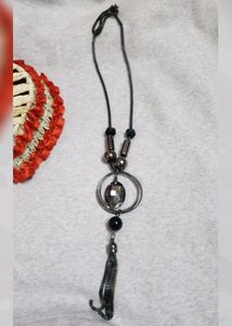 Black Metallic Imitation Stylish Neckpiece - 1 Pc