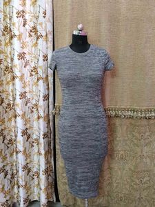 Gray Bodycon Midi Dress(Made In China)