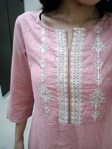 Melange Elegant Pink Embroidered Kurta