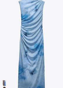Zara Draped Print Midi Dress