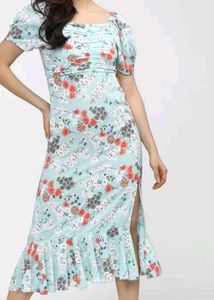 Floral A Line Midi Dress