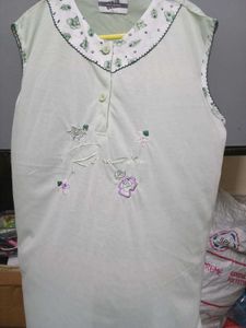 Vintage Embroidered Sleeveless Nightgown