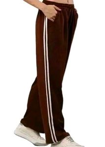 Brown Track Pants with Stripes