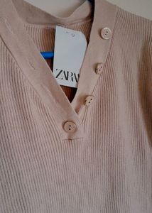 Beige Color Korean Sweater Top