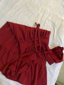 Maroon Midi Dress Bust 32-34
