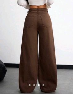 Brown Wide Leg Jeans