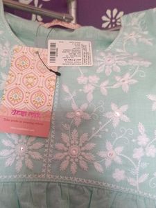 Cute Embroidered Aqua Dress