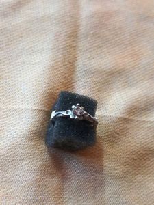 Silver Tone Flower Ring
