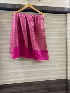 Pink Embroidered Kurta pant with tissue duptta