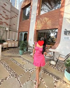 Pink Ruffled Mini Dress