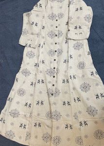 Westside A-line Cotton Linen Kurta With Pockets