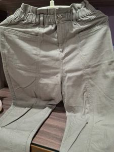 Khaki Elastic Waist Pants