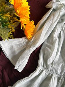 Sage Green Ruffle Top