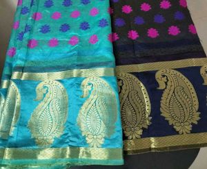 New Silk Blend Saree with Paisley &amp; Floral Motifs