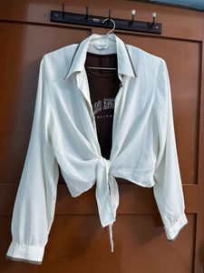 White Tie Front Shirt