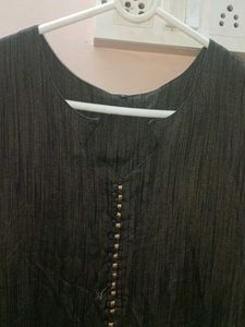 Black And Goldenish Colour Full Gown