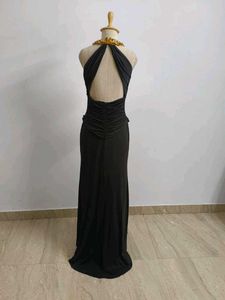 Elegant Black Halter Maxi Dress