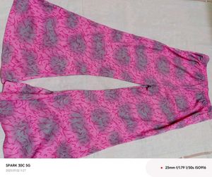 Pink Patterned Palazzo Pants