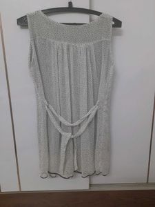 Casual White Top With Small Black Dots