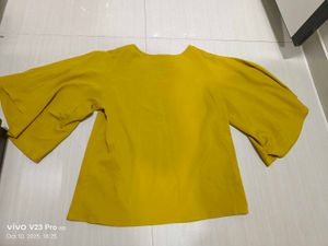 Mustard Bell Sleeve Top
