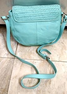 Woven Leather Saddle Bag