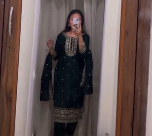 Elegant Green Embroidered Salwar Suit
