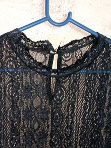 Partywear See-through Lace Mini-Dress Black 🖤
