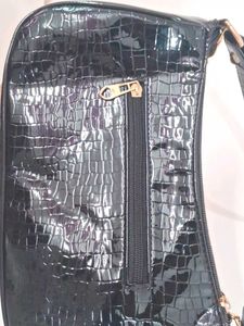 Black Shoulder Bag With Free Octopus  Keychain