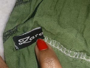 Green Printed Crop Top