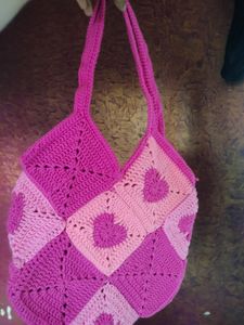 Pink Heart Tote Bag