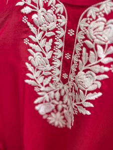 Hot Pink Embroidered Kurti
