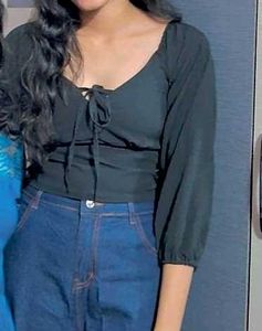 Black Stylish Crop Top