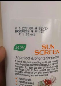 JOY SUNSCREEN- UV PROTECT- 300ml