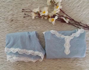 Sky blue and White  Strips Nightsuits(Women's)