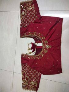 🤎maroon maggam blouse