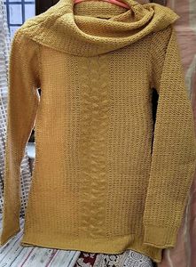 Mustard Knit Cowl Neck Sweater