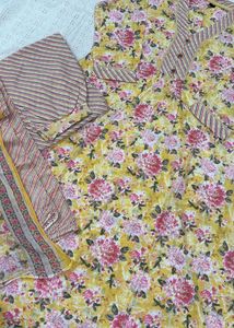 A-Line Floral Print Kurta Set