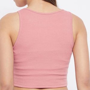 Pink Ribbed Tank Top
