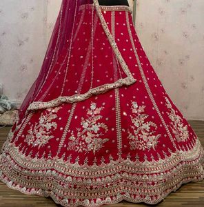 Red Bridal Lehenga with Intricate Embroidery