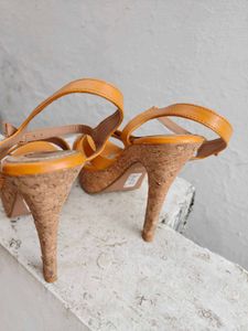 UK 4 New 5 inches Tan Heels &amp; Wedges