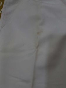 White Pants + blue denim shirt