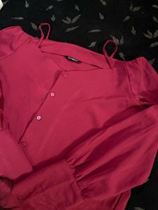 Maroon Off-Shoulder Top