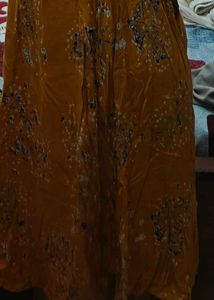 Yellow Floral A Line Dress Or Kurti