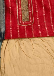 Red Embroidered Kurta Set