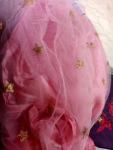 Grey And Pink Double Layer Lehenga