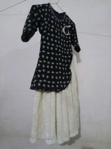 Girls Blue and White Dress