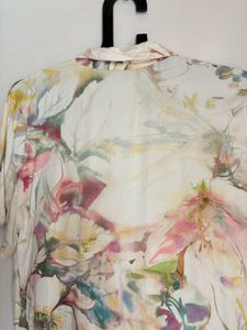 Vintage Floral Print Camp Shirt