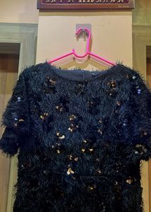 Designer Fur faux Sequins Dress